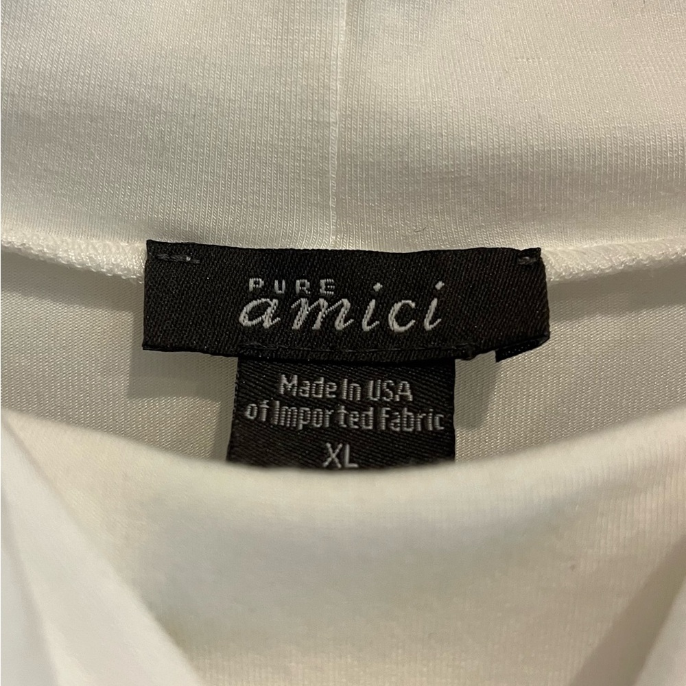 Pure Amici White Long Sleeve Women's Turtleneck - Picture 2 of 4
